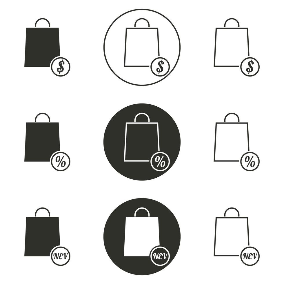 Vector illustration on the theme handbag icons
