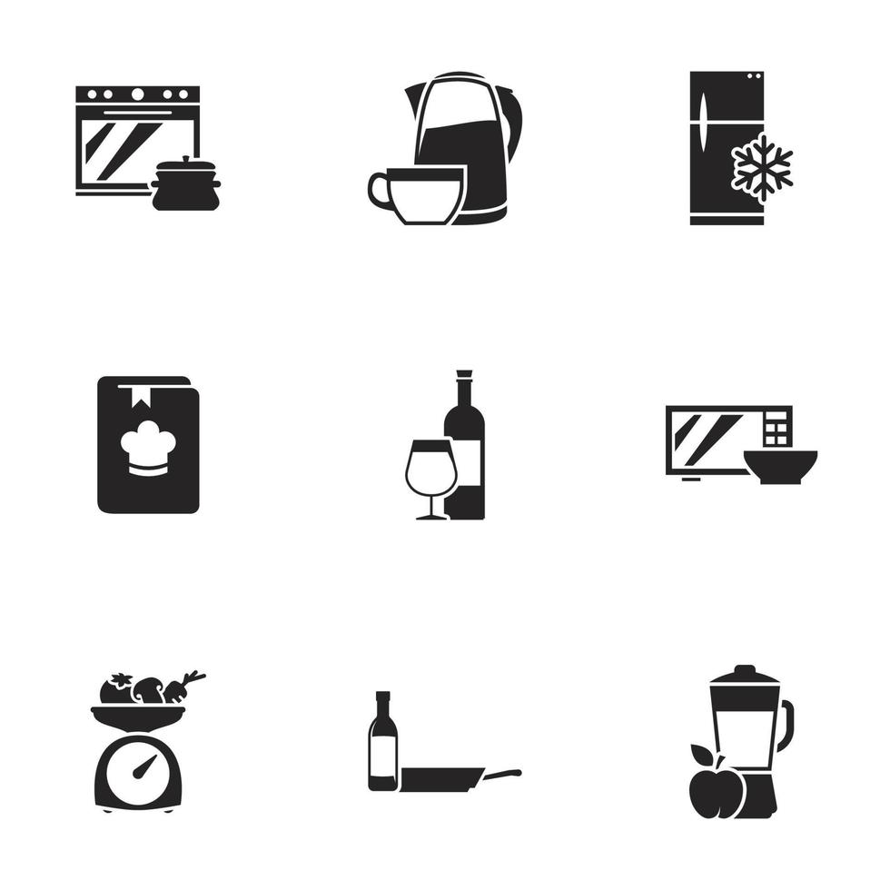 Kitchen and cooking icon set vector