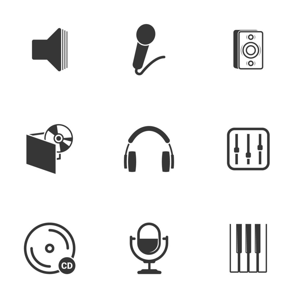 Musical icons on white background vector