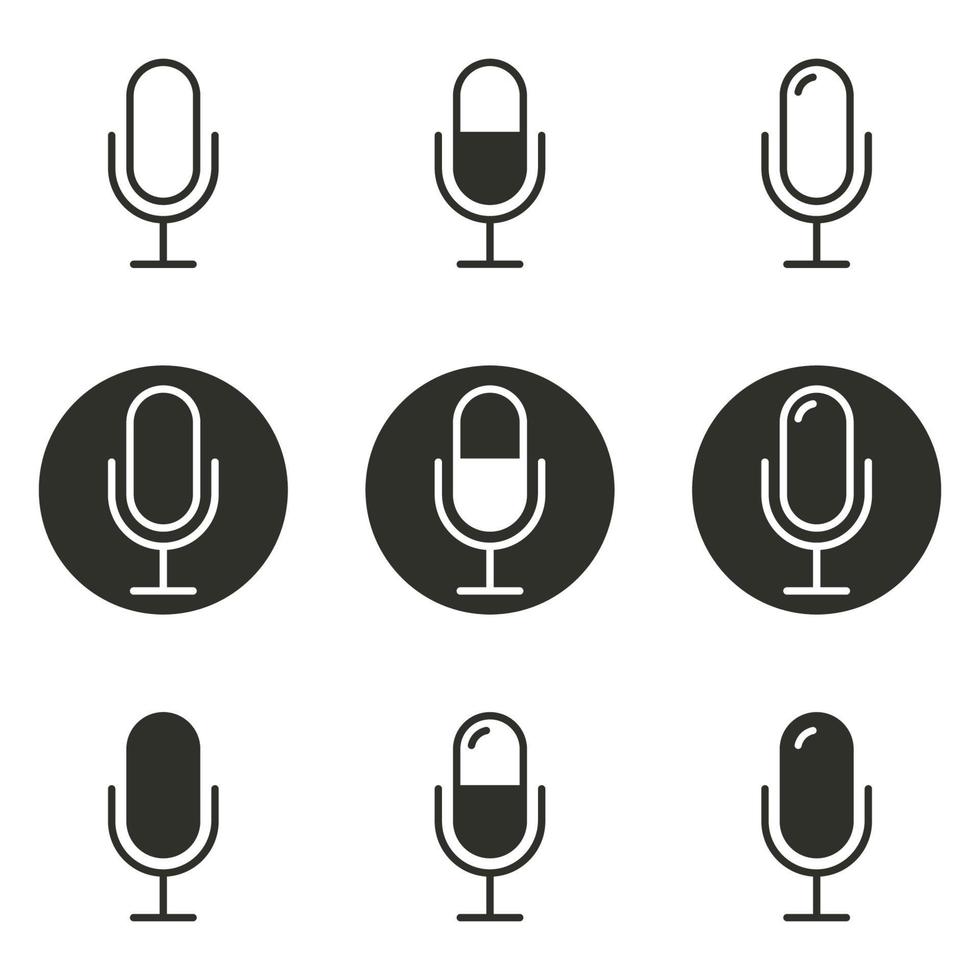 Vector illustration on the theme microphone icon