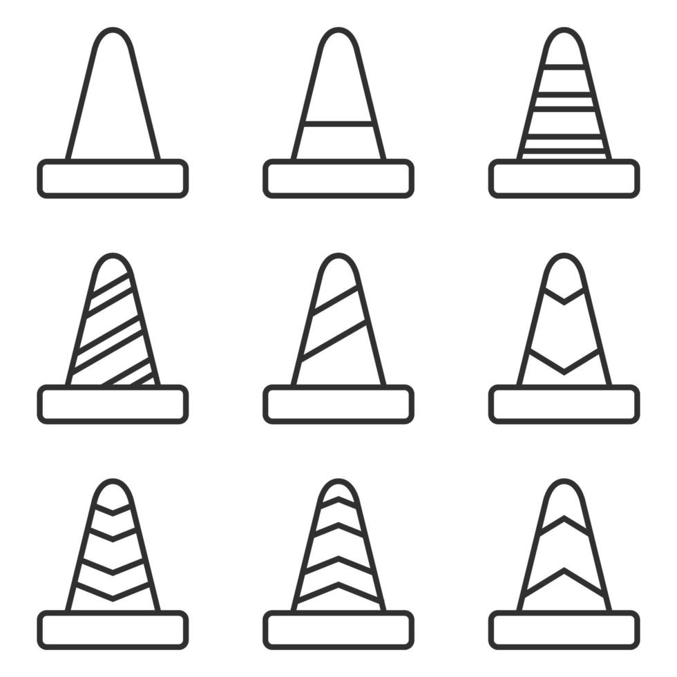 Vector illustration on the theme black traffic cone