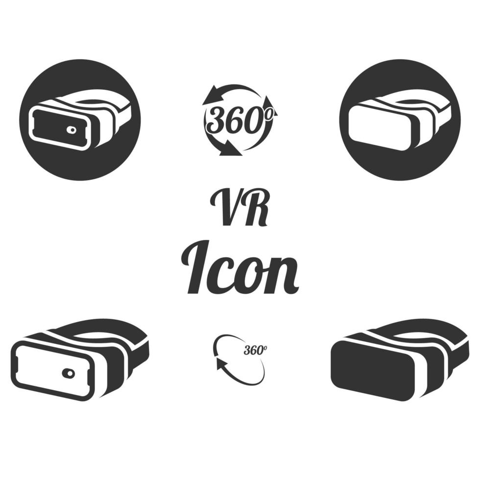 ilustración vectorial sobre el tema iconos de auriculares de realidad virtual, vr vector