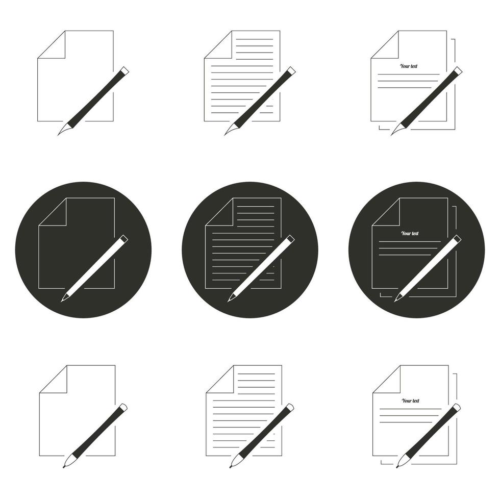 Vector illustration on the theme document and pen
