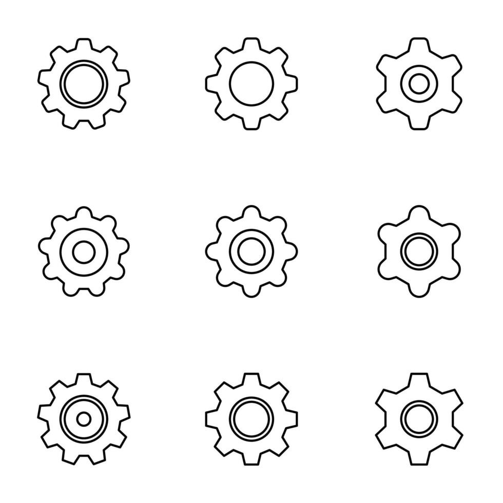 Set of simple icons on a theme settings, vector, design, collection, flat, sign, symbol,element, object, illustration, isolated. White background vector