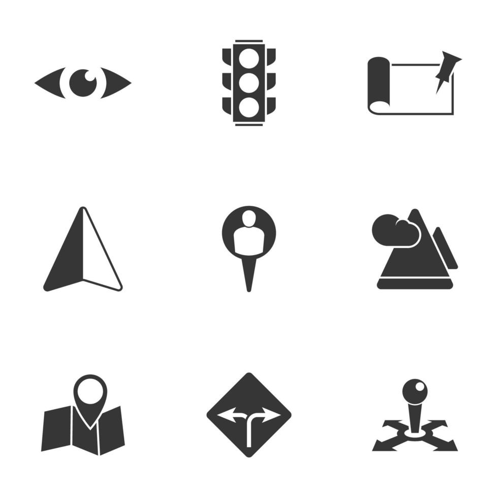 Maps, location and navigation icons. White background vector