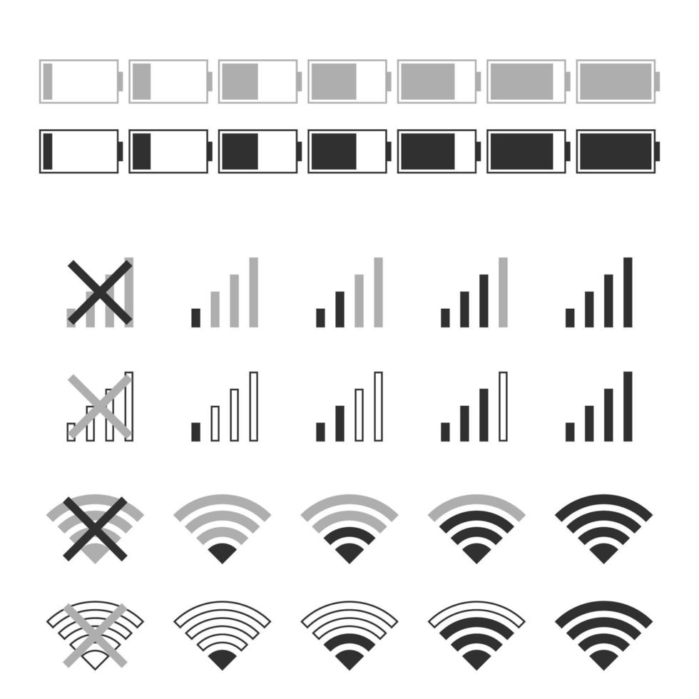 Vector illustration on the theme status signal battery