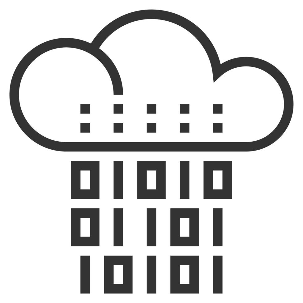 CLOUD ANALYSIS LINE ICON VECTOR