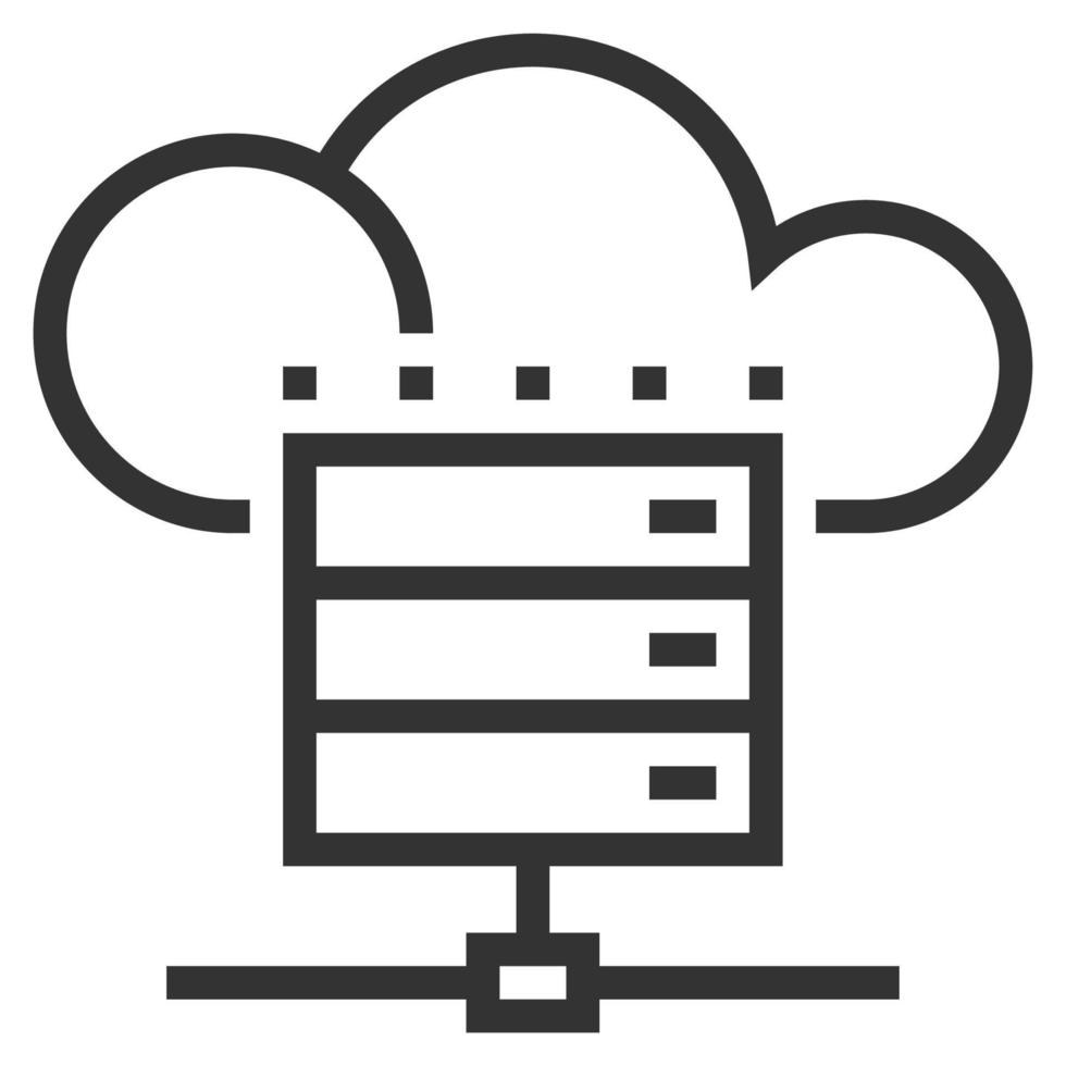 CLOUD HOSTING LINE ICON VECTOR