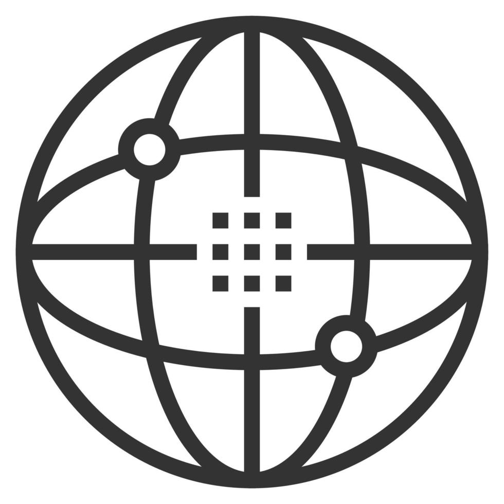 vector de icono de línea de red global