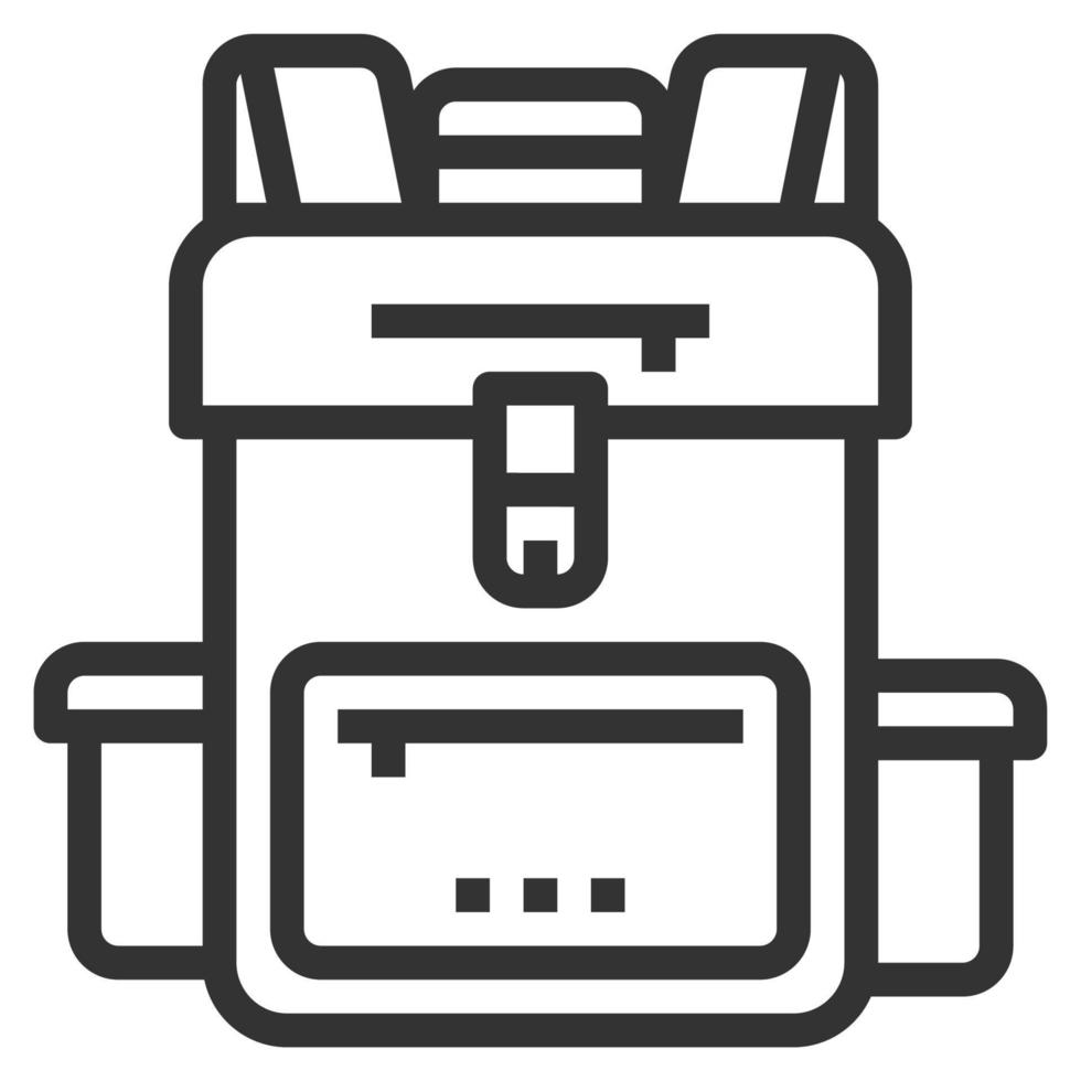 STUDENT BACKPACK LINE ICON vector