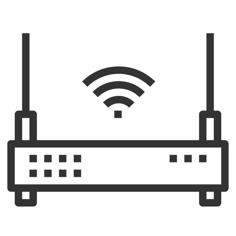 vector de icono de línea de enrutador wifi, logotipo