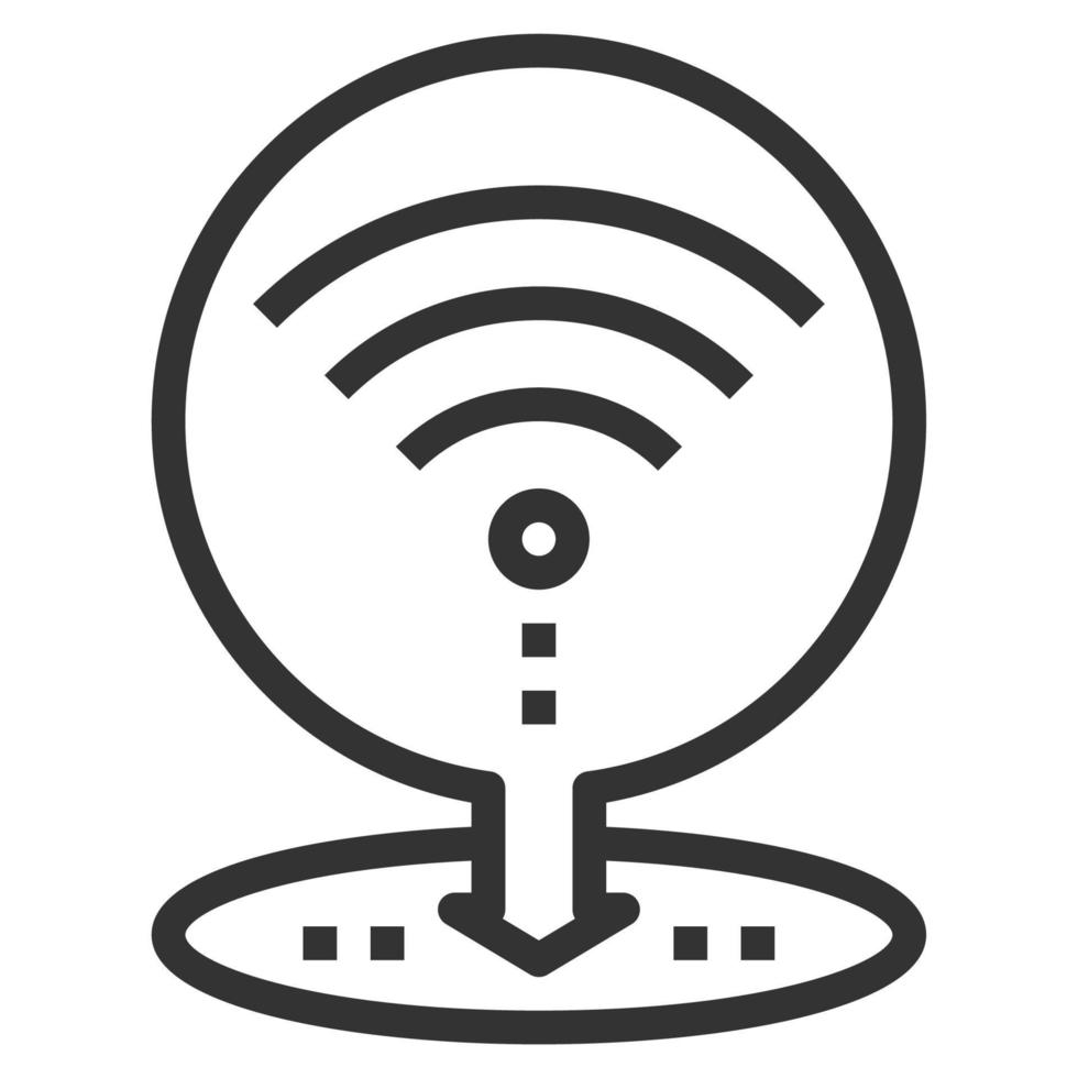 vector de logotipo de icono de línea de punto de acceso wifi