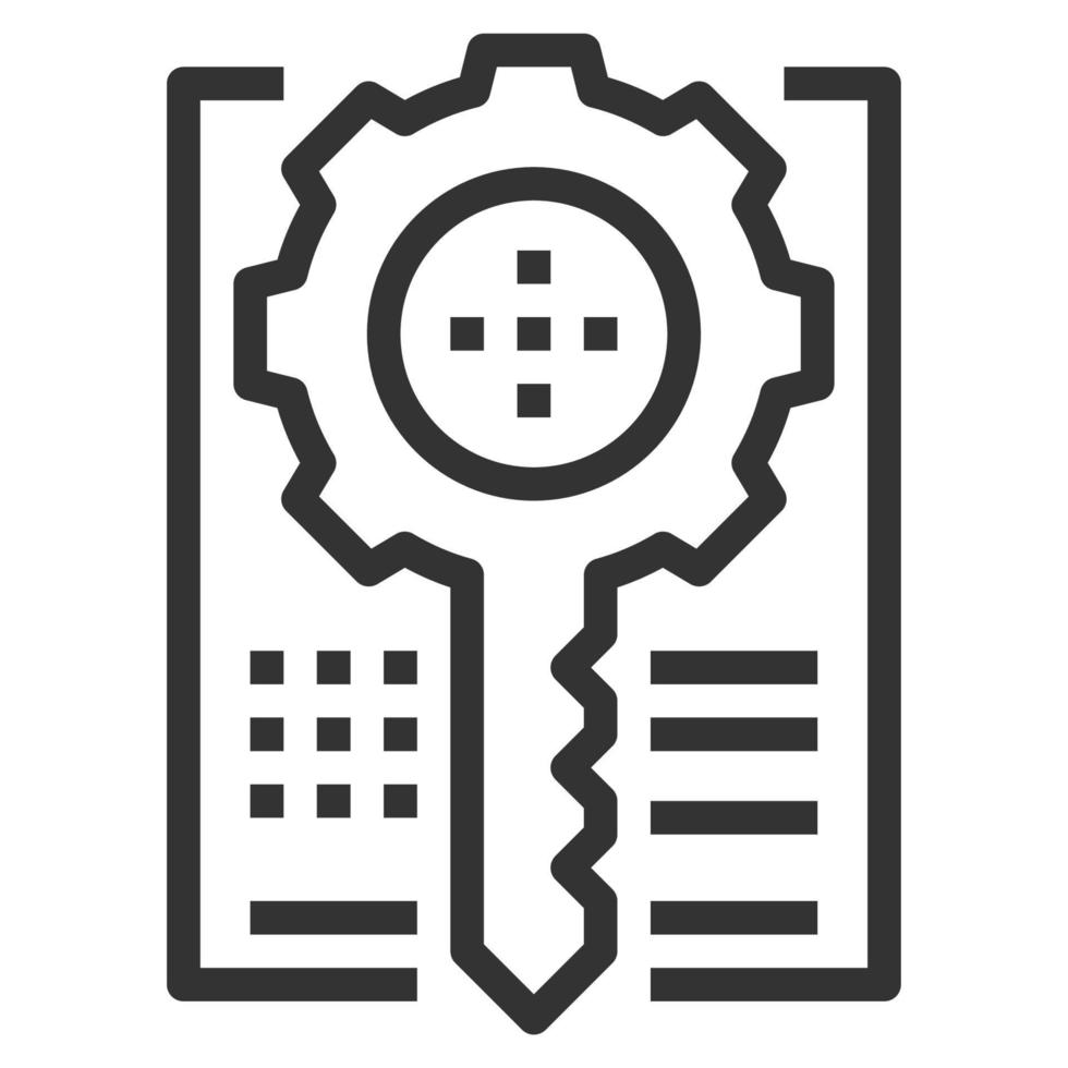 KEY SUCCESS LINE ICON LOGO VECTOR