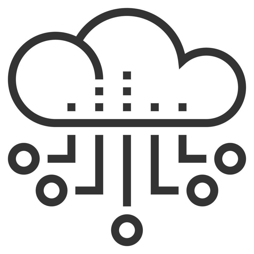 CLOUD NETWORK LINE ICON VECTOR