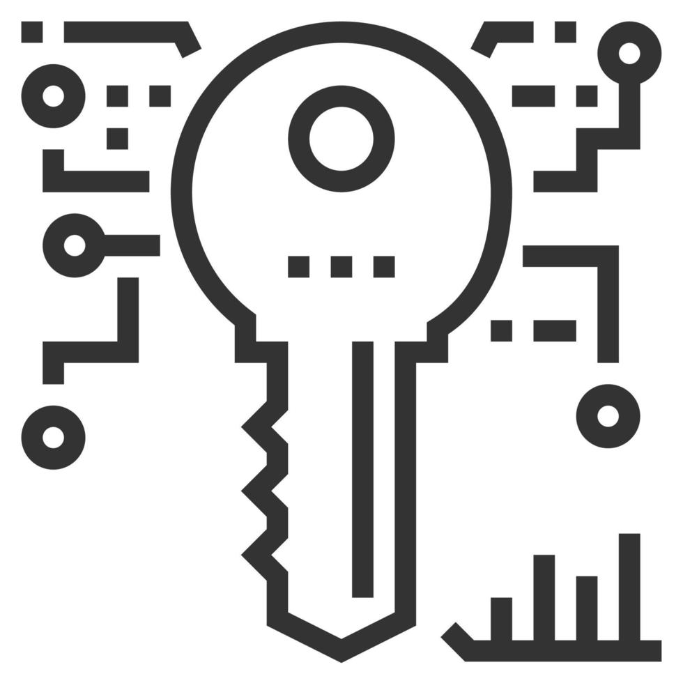 vector de icono de línea de acceso clave