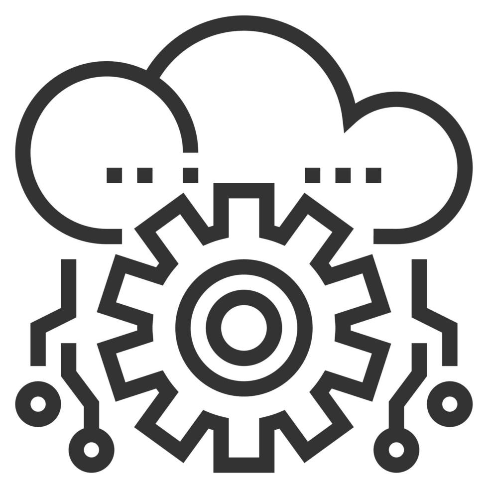 MANAGEMENT TECHNOLOGY LINE ICON VECTOR