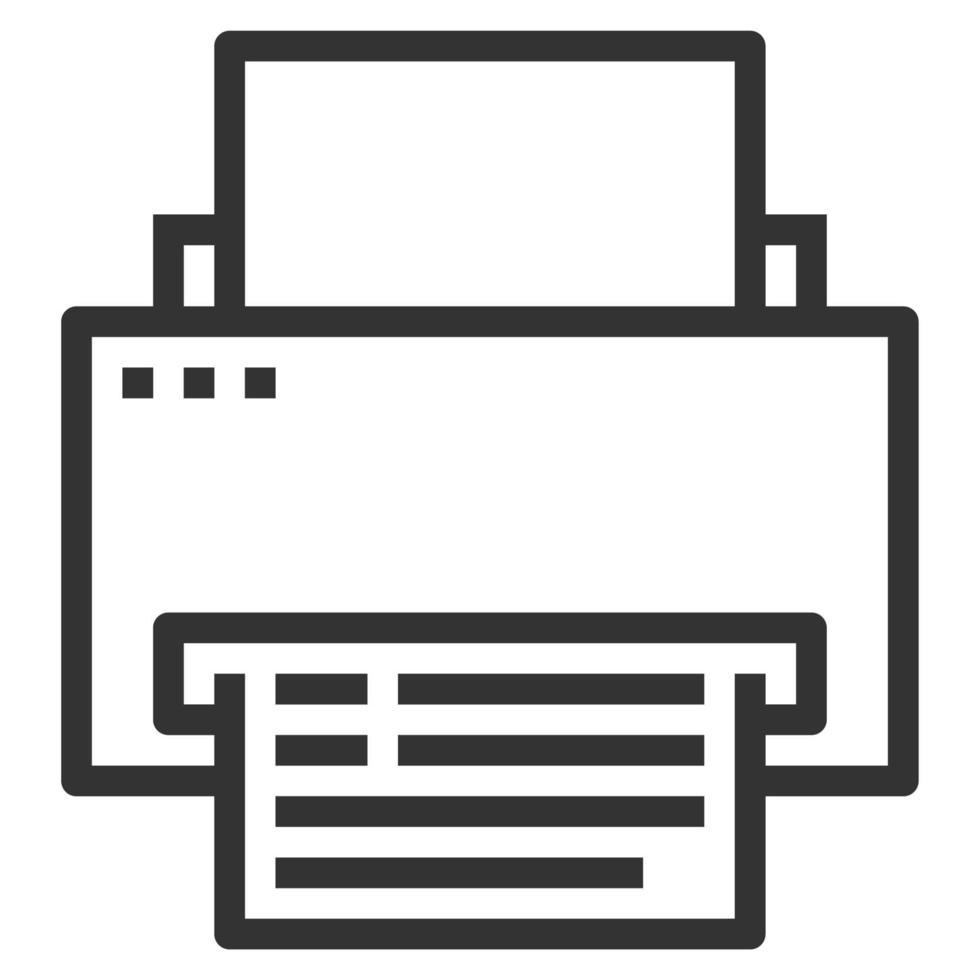 vector de icono de línea de impresora, logotipo