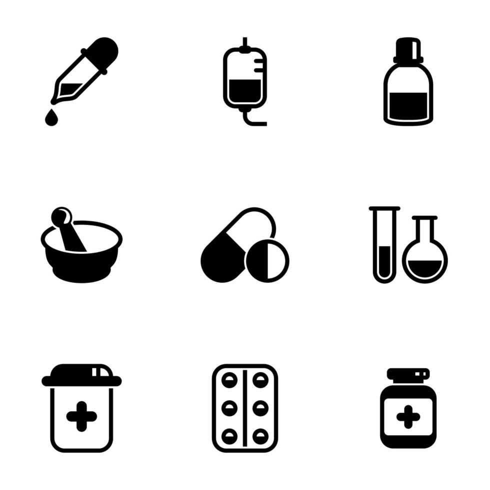 Set of simple icons on a theme Medicine vector