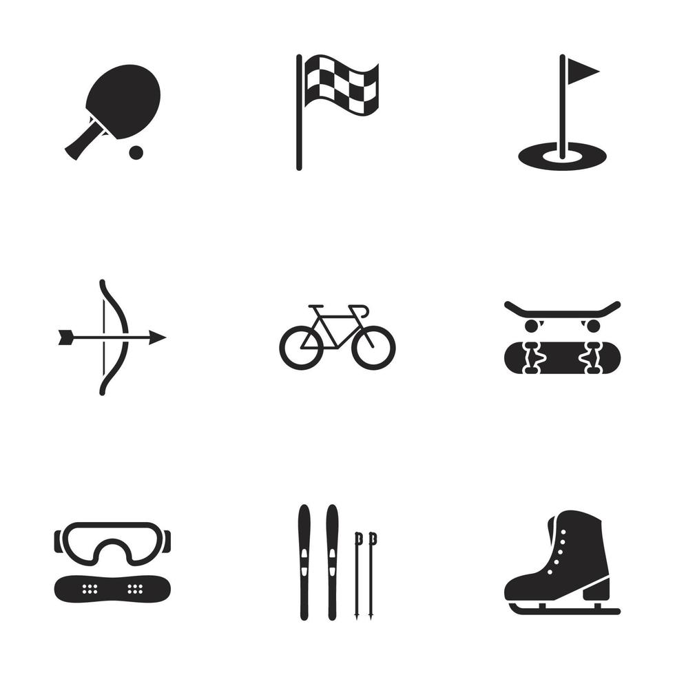 iconos para el tema deporte vector, icono, conjunto. Fondo blanco vector