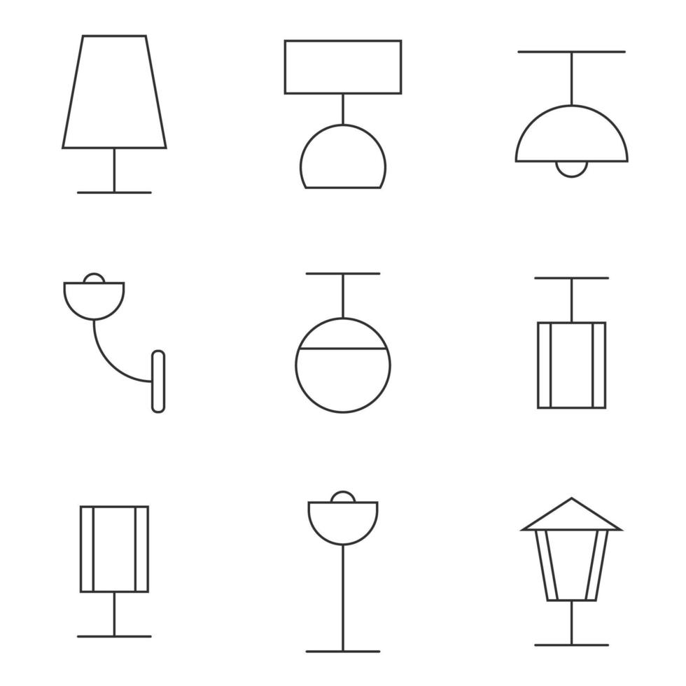 Vector illustration on the theme lamp icons