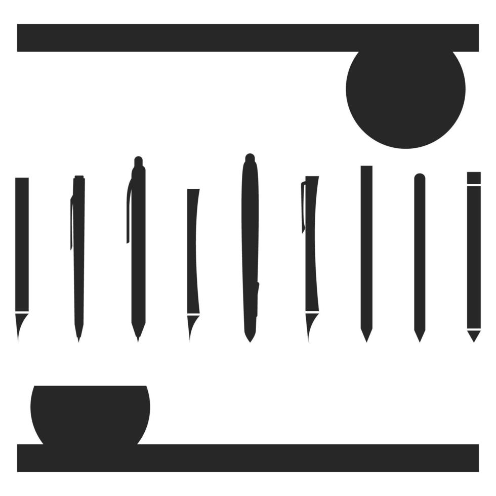 Vector illustration on the theme pen-pencil