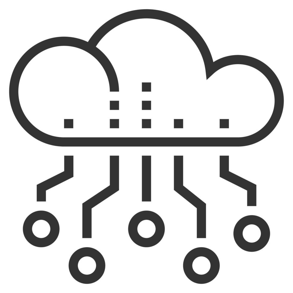 CLOUD TECHNOLOGY LINE ICON VECTOR