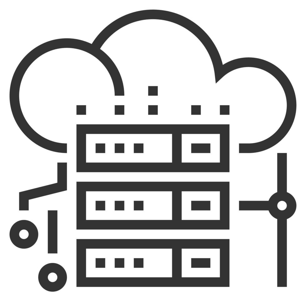 CLOUD SERVER LINE ICON VECTOR