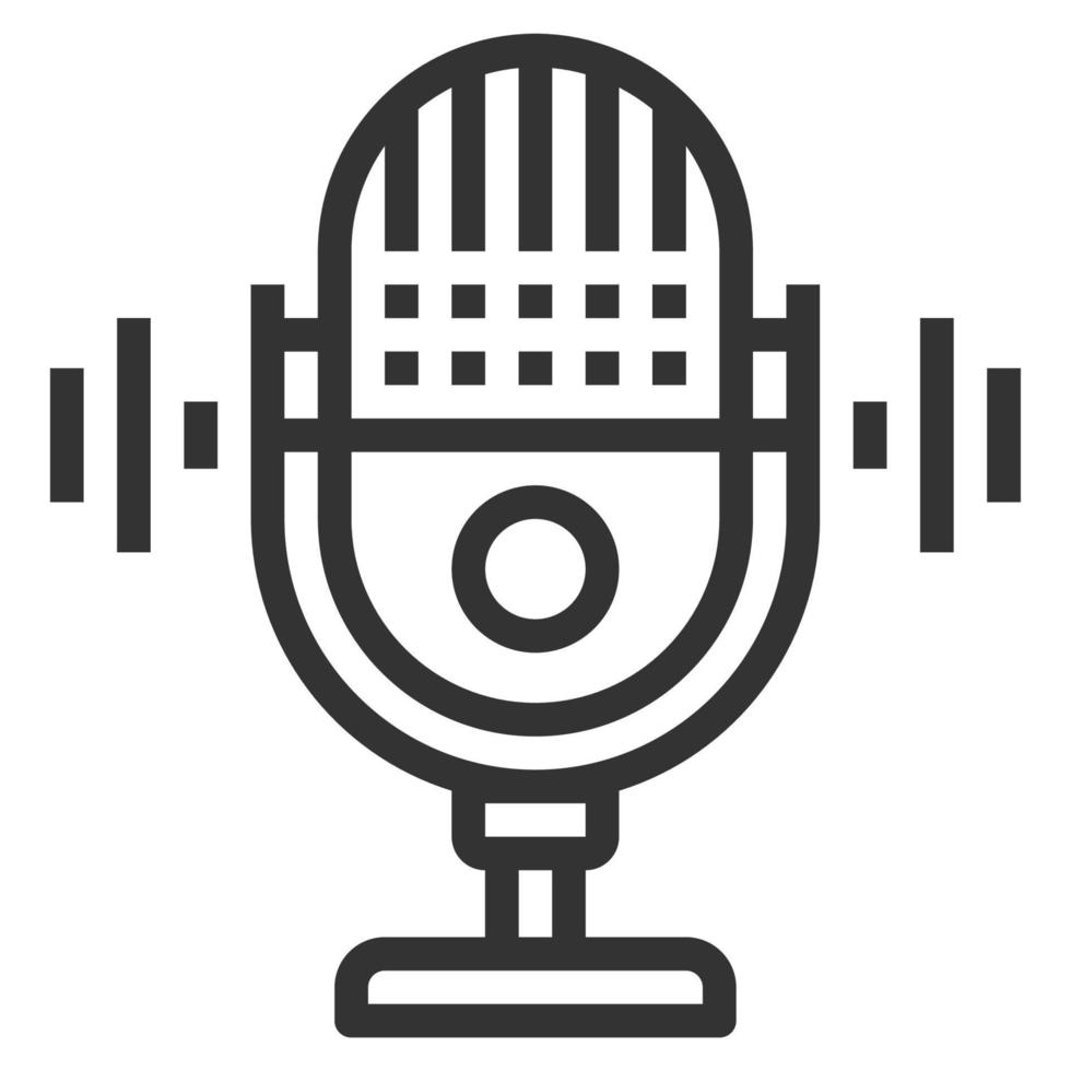 vector de icono de línea de micrófono, logotipo