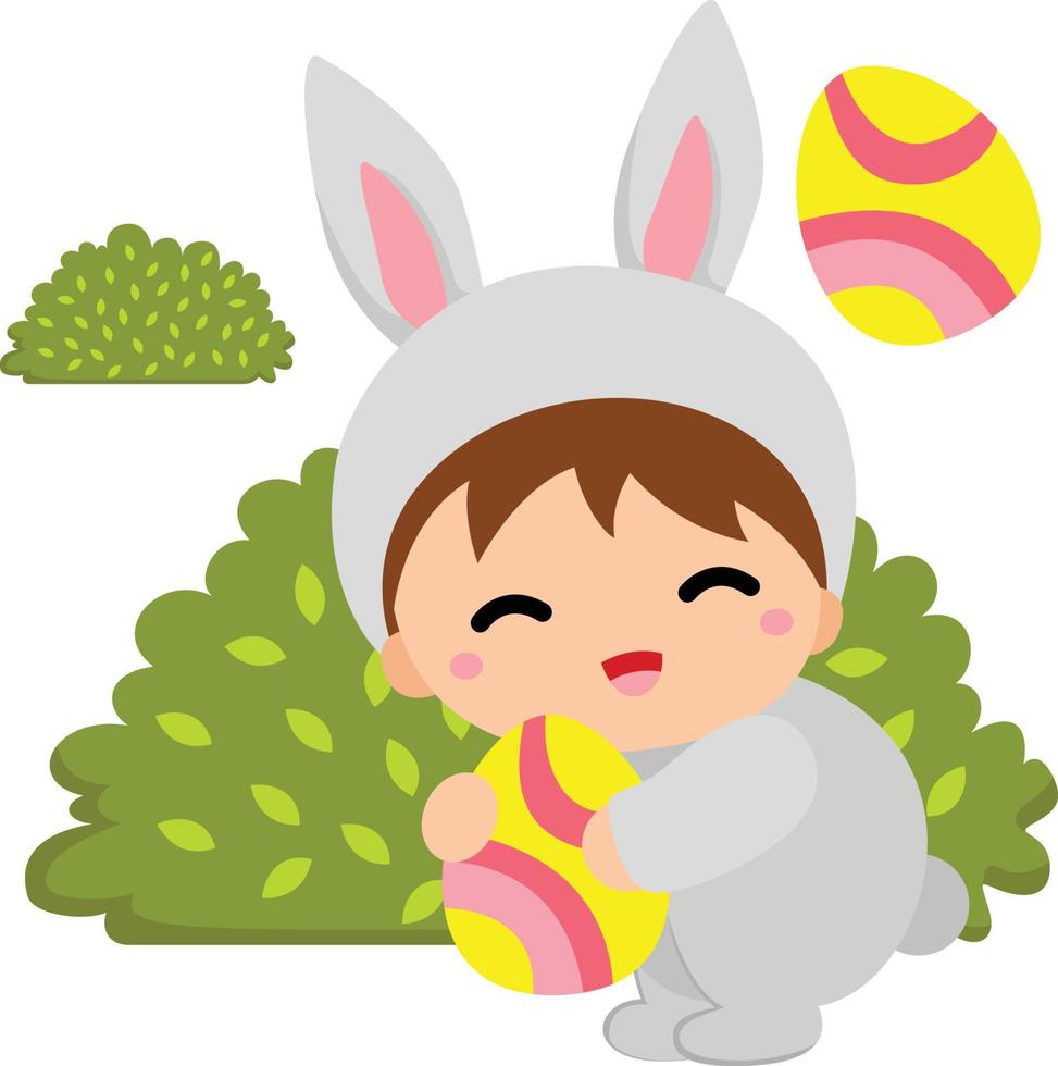 traje de pascua bunny conejo celebración vacaciones vector
