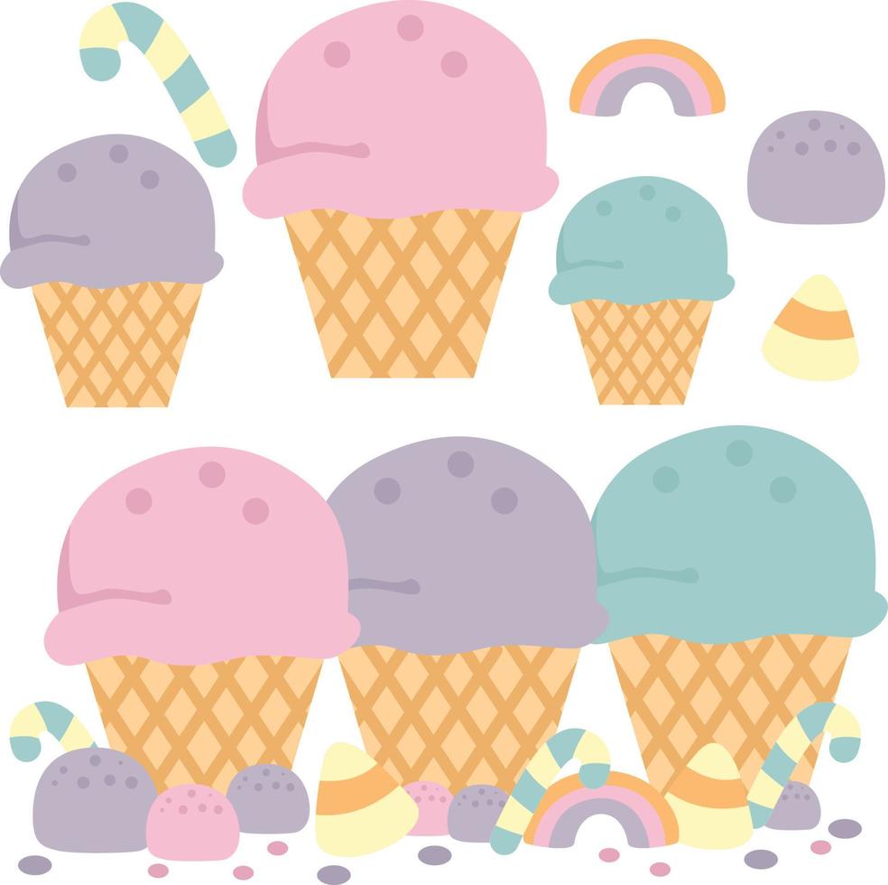 Sweets in Candyland Vector with cute Kids Set