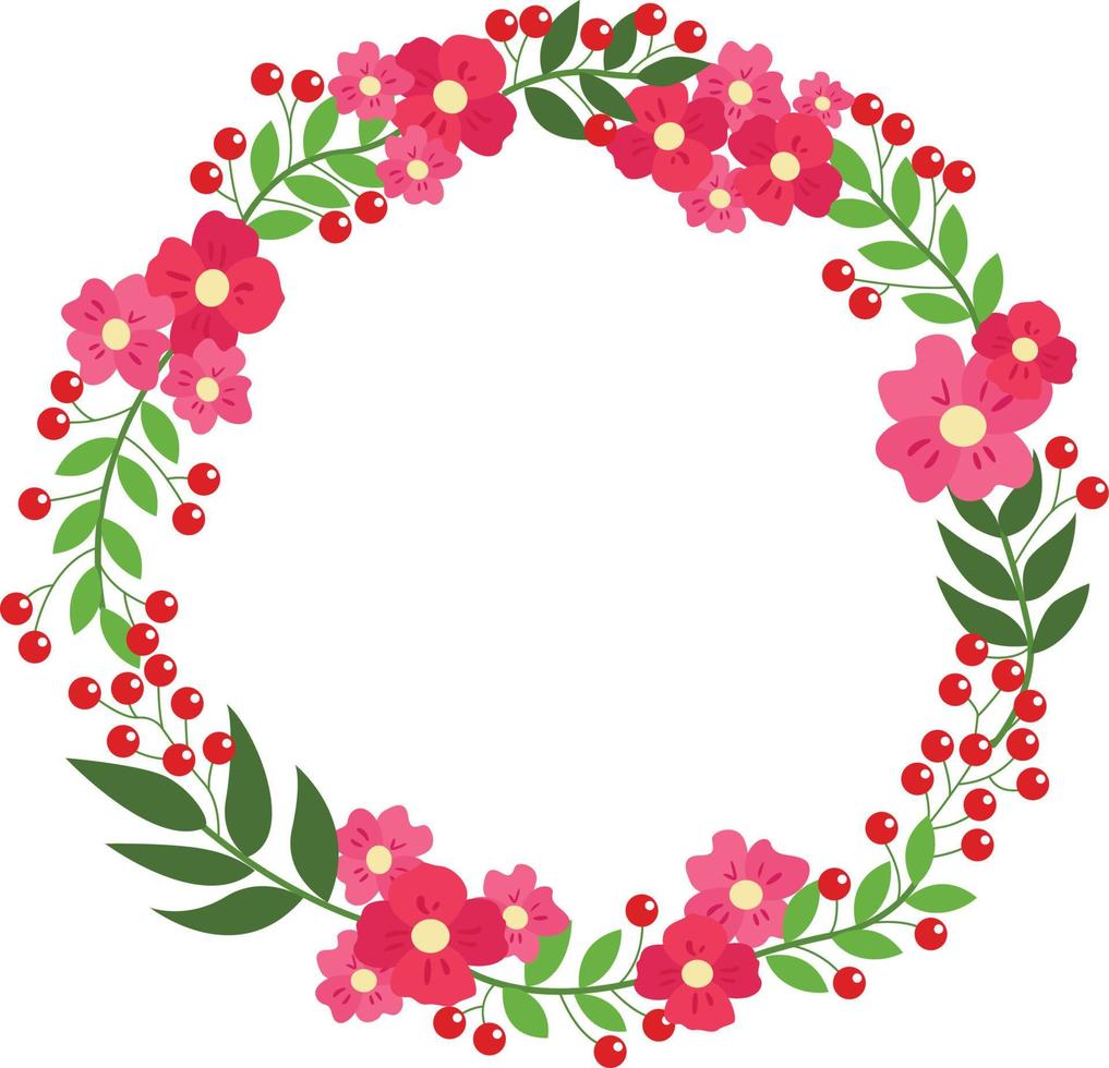 Lovely Flower Wreath Cute Vector Clipart