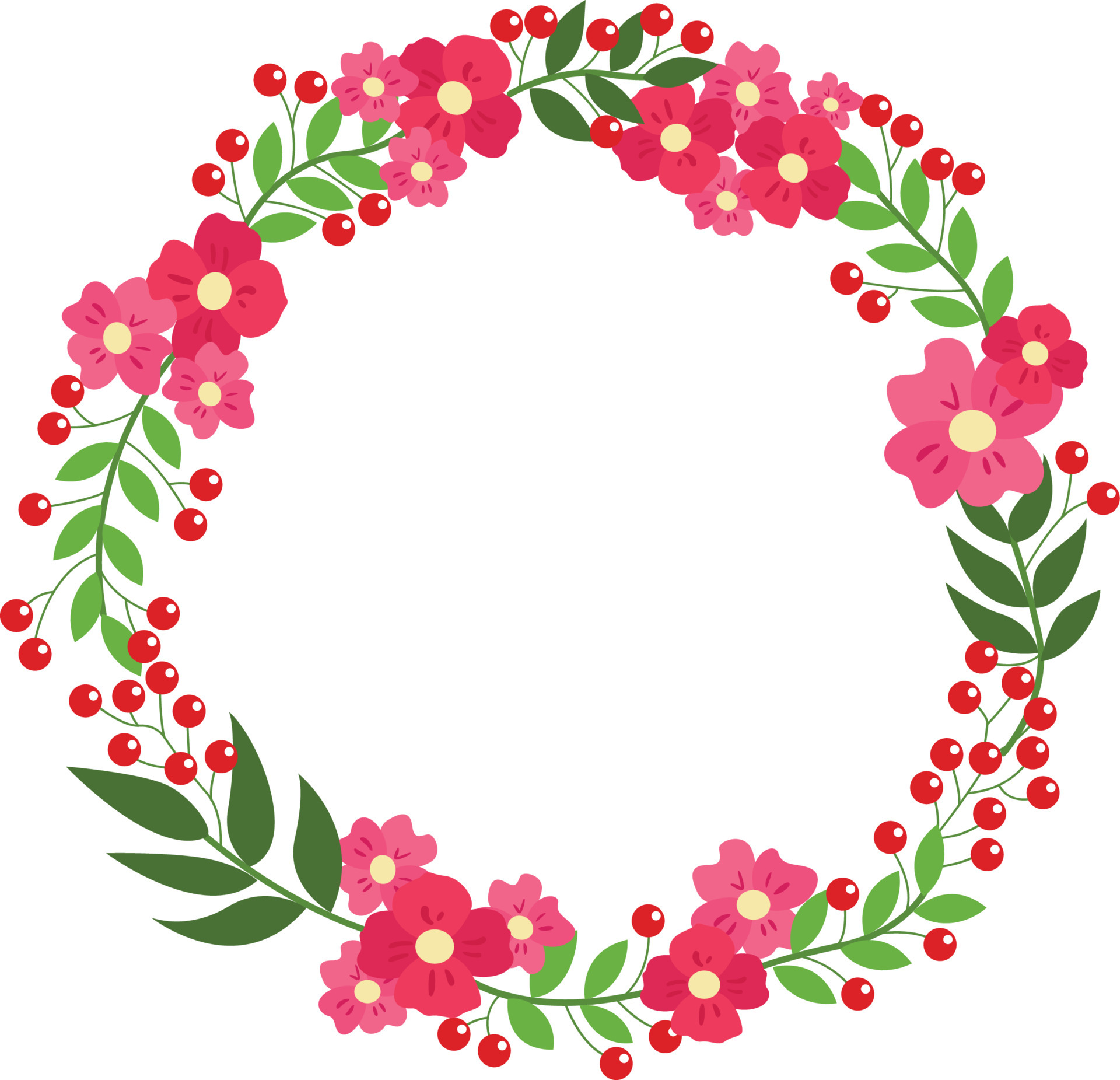 Lovely Flower Wreath Cute Vector Clipart 6820649 Vector Art at Vecteezy