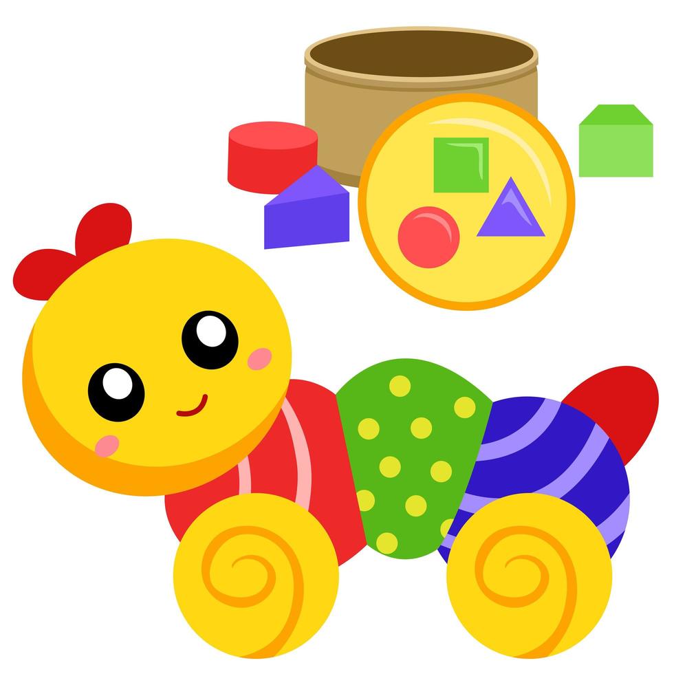 bebés y sus juguetes clipart vector