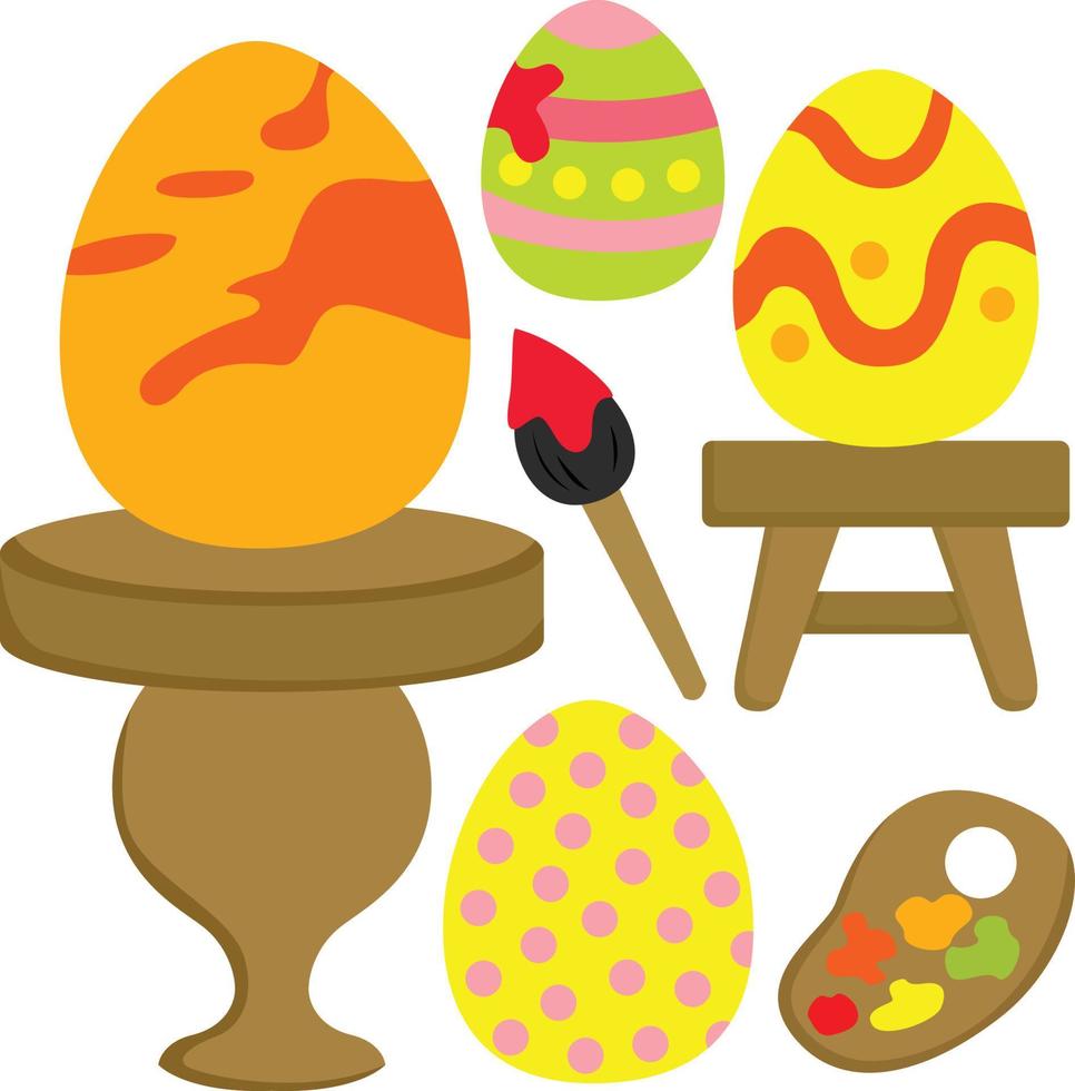 Colorful Easter Eggs Vector Clipart Holiday Celebration