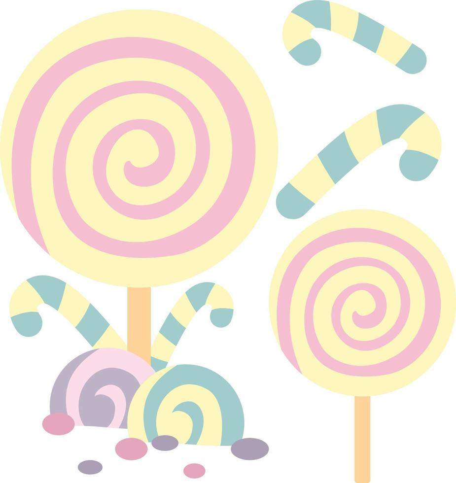 dulces en el vector de candyland con niños lindos