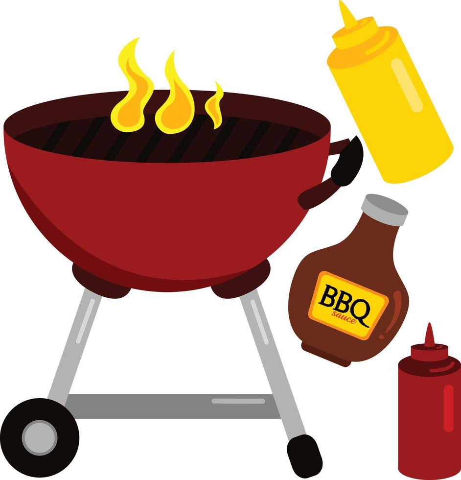 Summer Activity Fun Barbecue Party Vector Clipart