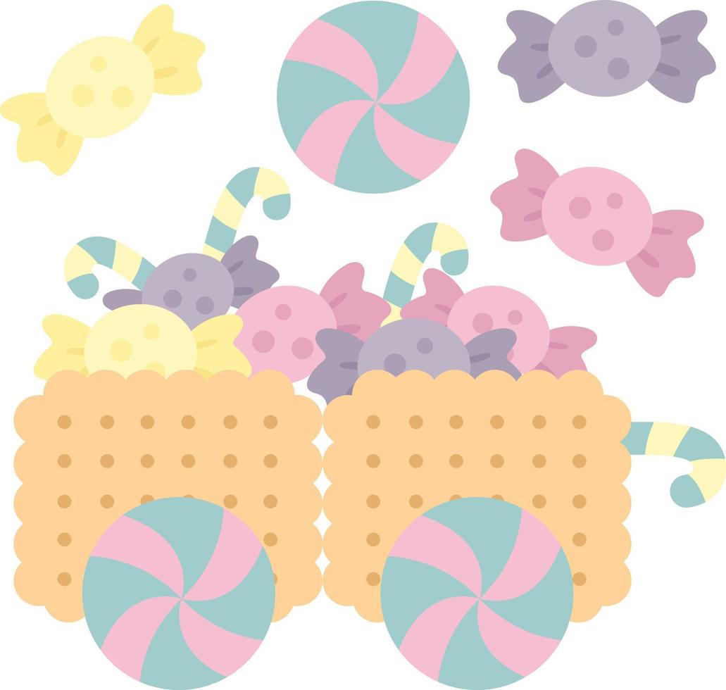 Sweets in Candyland Vector with cute Kids Set