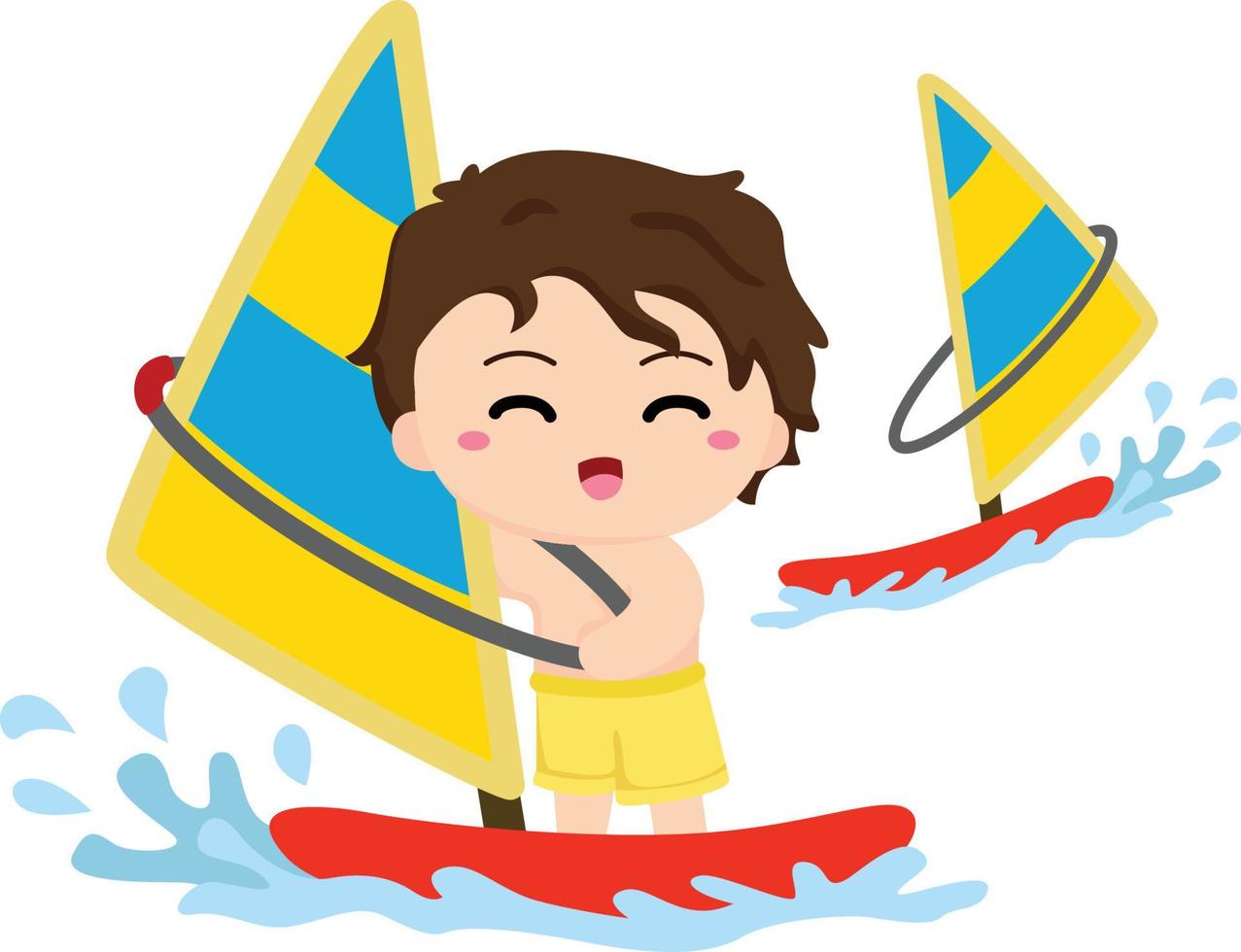Sailing in the Sea Vector Illustrations