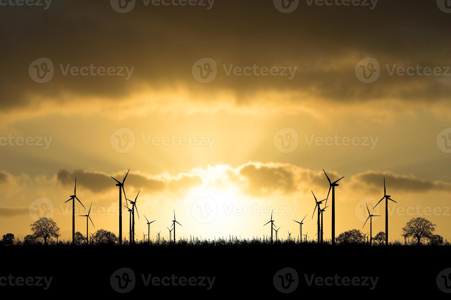 Wind turbines generate energy photo