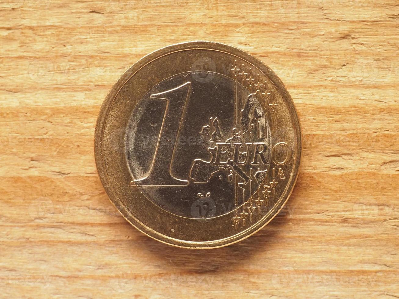 Moneda de 1 euro cara común, moneda de europa foto