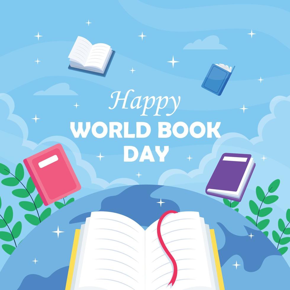 Happy World Book Day Background 6823041 Vector Art at Vecteezy
