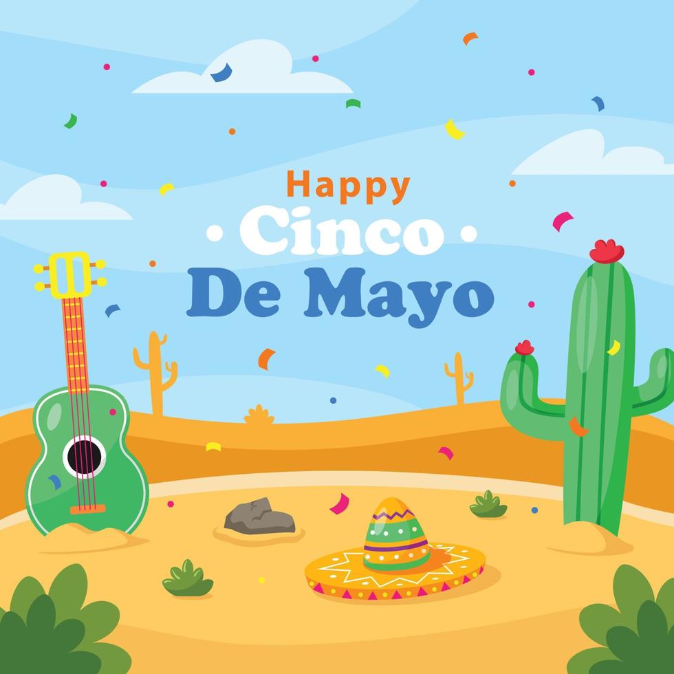 feliz cinco de mayo fondo de dibujos animados vector