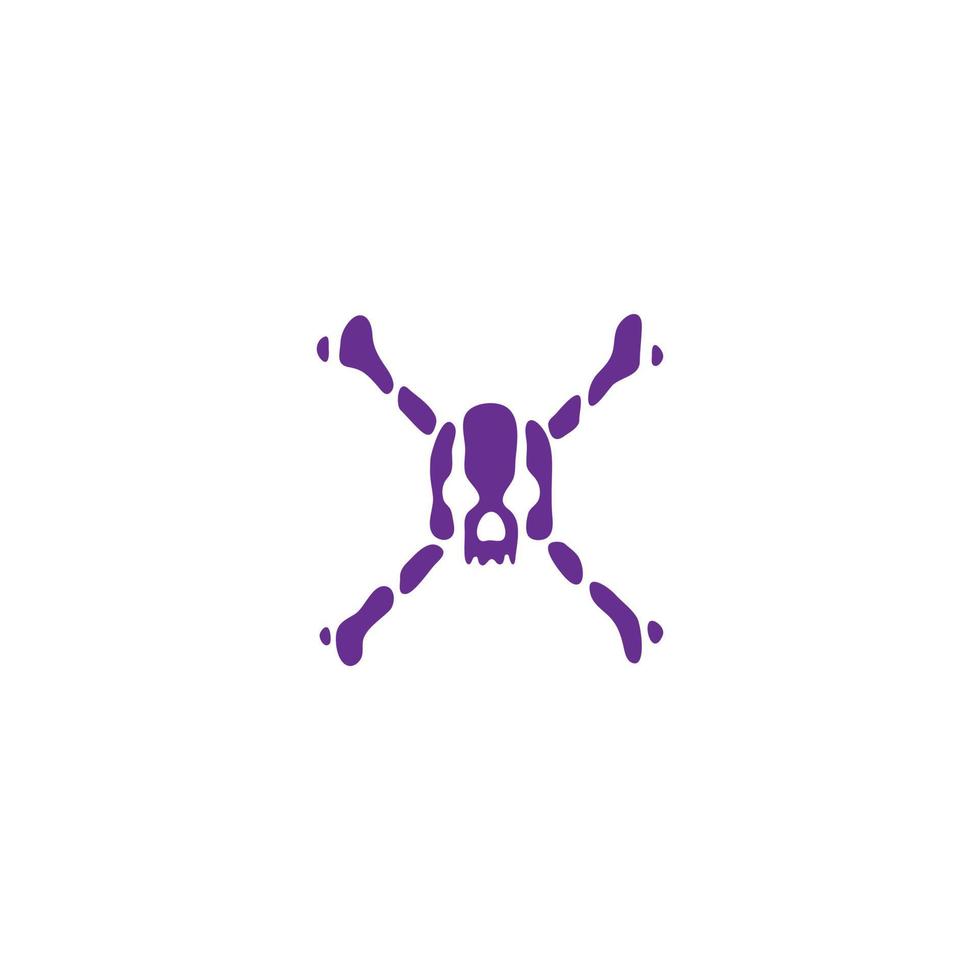 Skull simple logo design vector