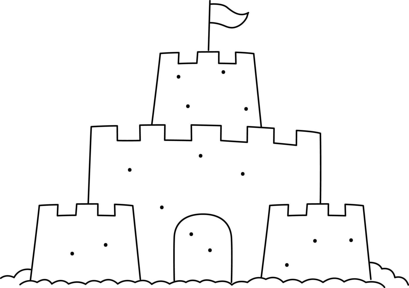 Toys On The Beach Coloring Isolated for Kids vector