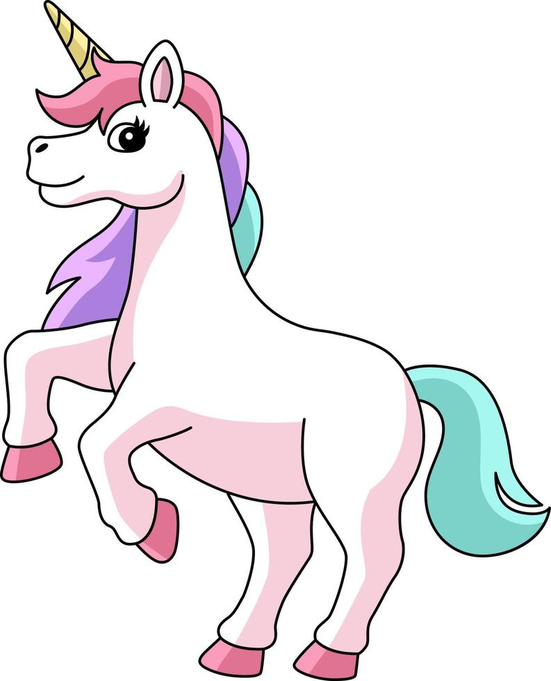 Unicorn In Candy Land Cartoon Clipart vector