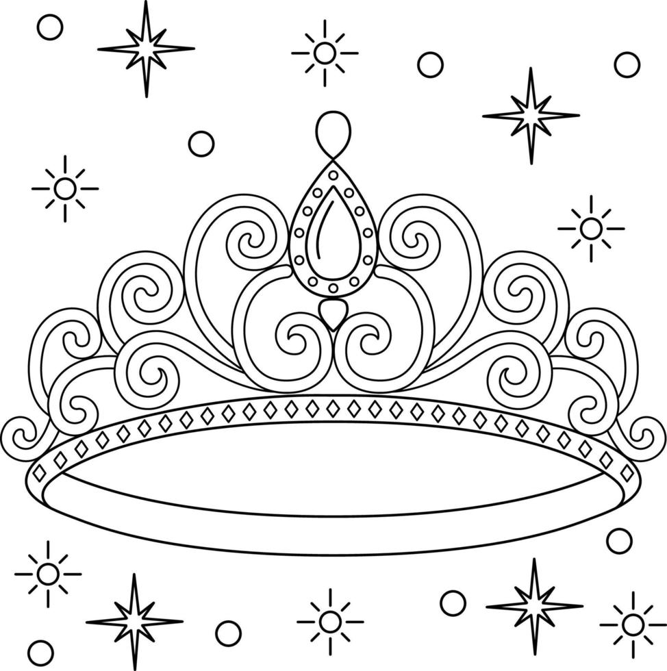 corona de princesa para colorear para niños 6823407 Vector en Vecteezy