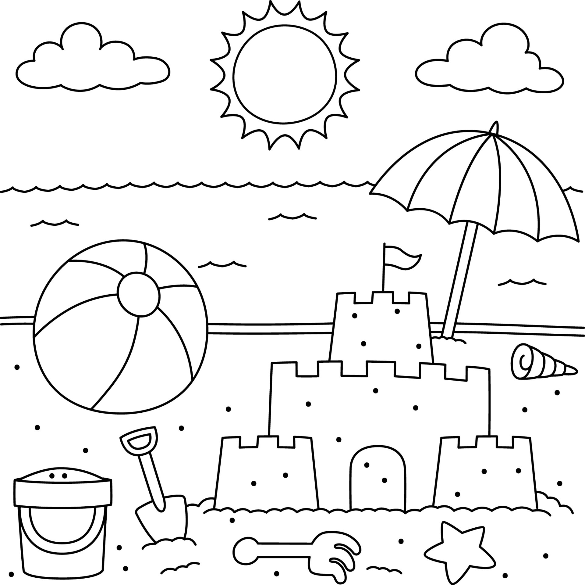 coloring pages of beaches