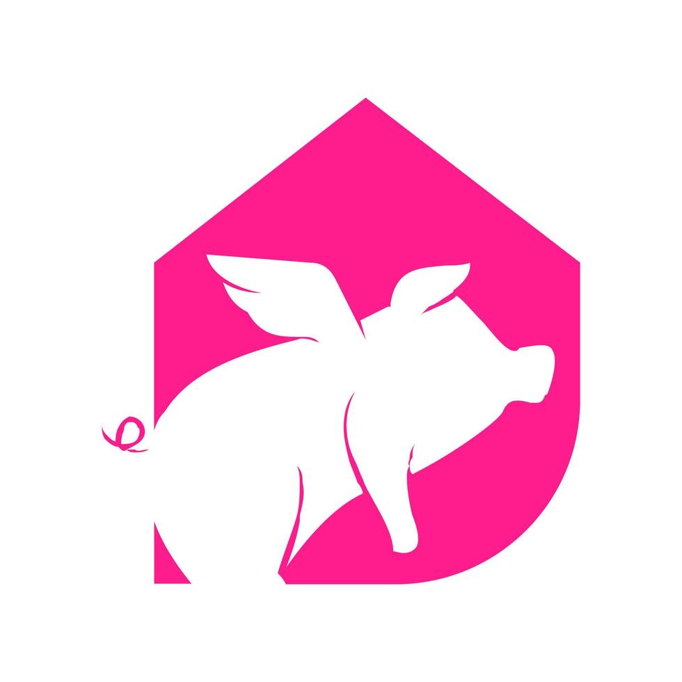 diseño de icono de casa de cerdo vector