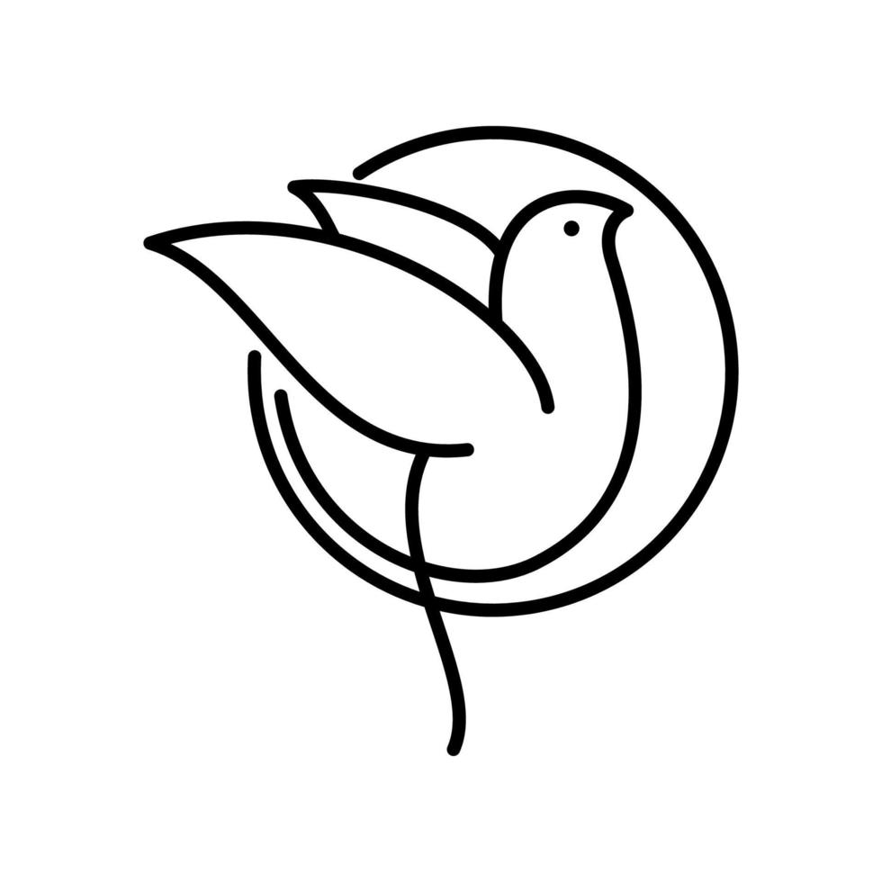 Bird line icon design vector