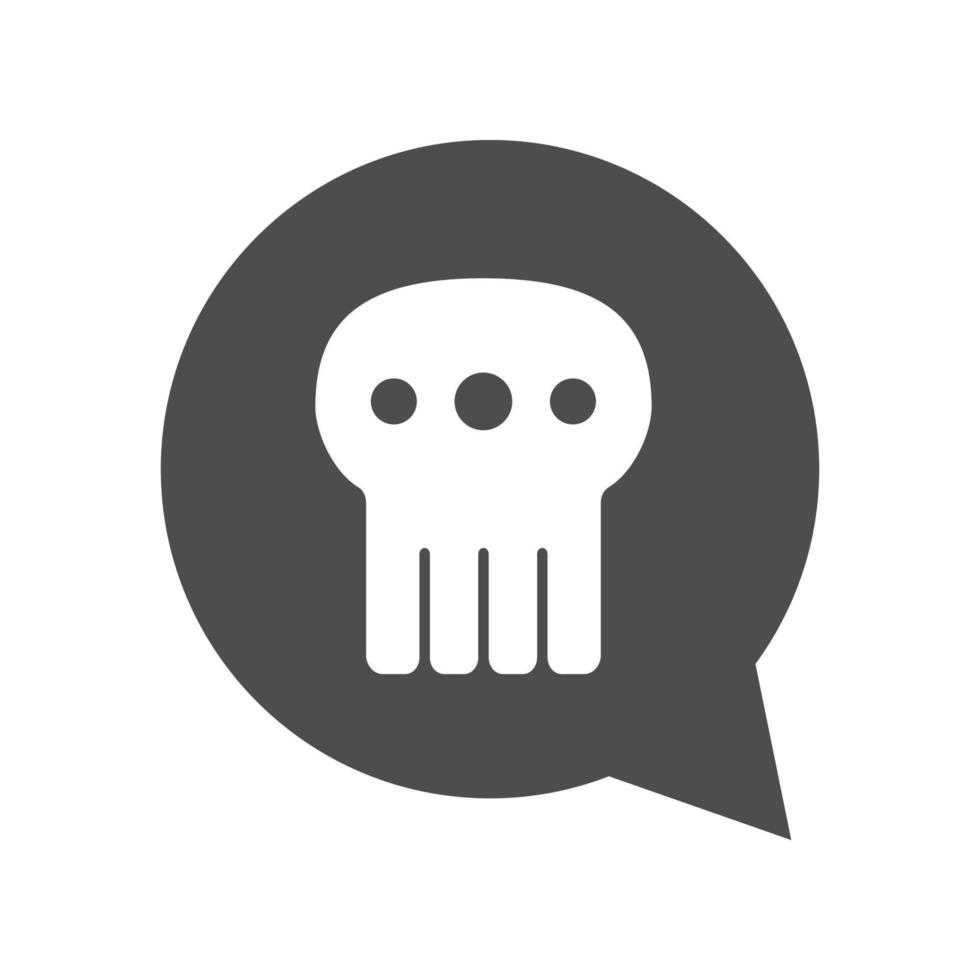Skull chat icon design vector